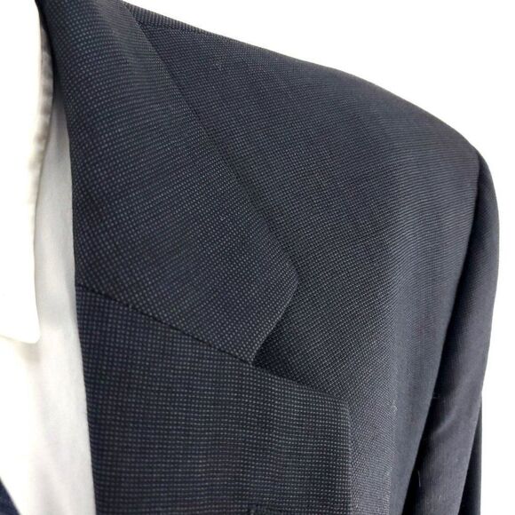 Jos A Bank Wool 2 Button‎ Blazer 44R Or Slim 46R Blue Gray Birdseye Sport Coat - Picture 2 of 11